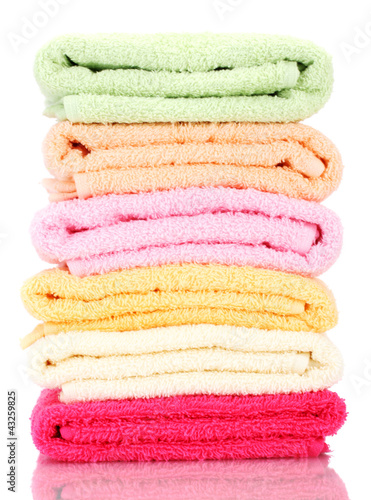 colorful towels isolated on white