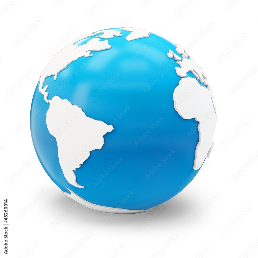 3d blue globe earth