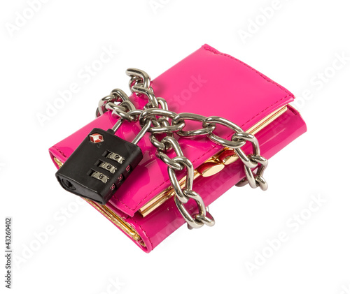 wallet with chain and padlock