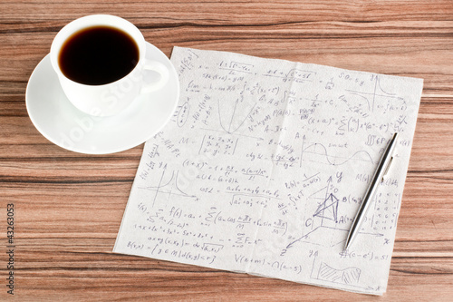Mathematical calculations on a napkin