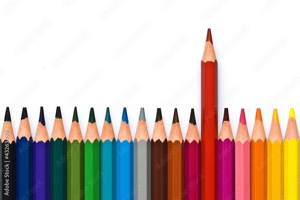 Crayons de couleur, concept différence Crayons de couleur, concept différence