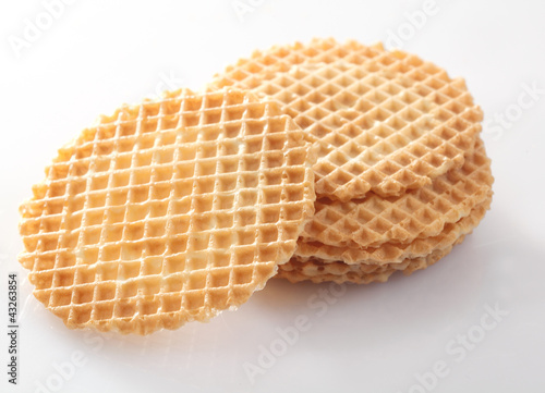 Billede på lærred Waffle wafer biscuits for garnishing