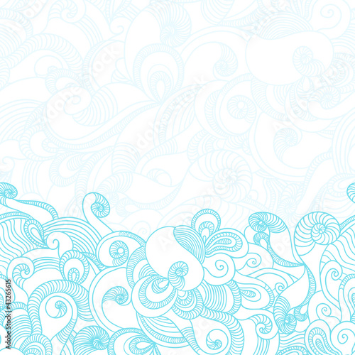 Seamless wave hand drawn pattern. Abstract background.