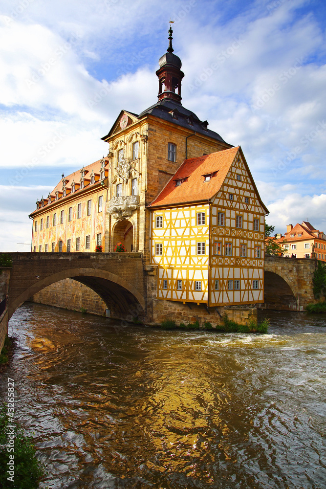 Medieval town hall on the bridge Bamberg Bavaria