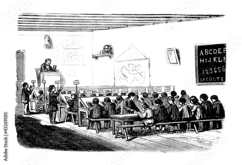 Fototapet School : classroom - 19th century