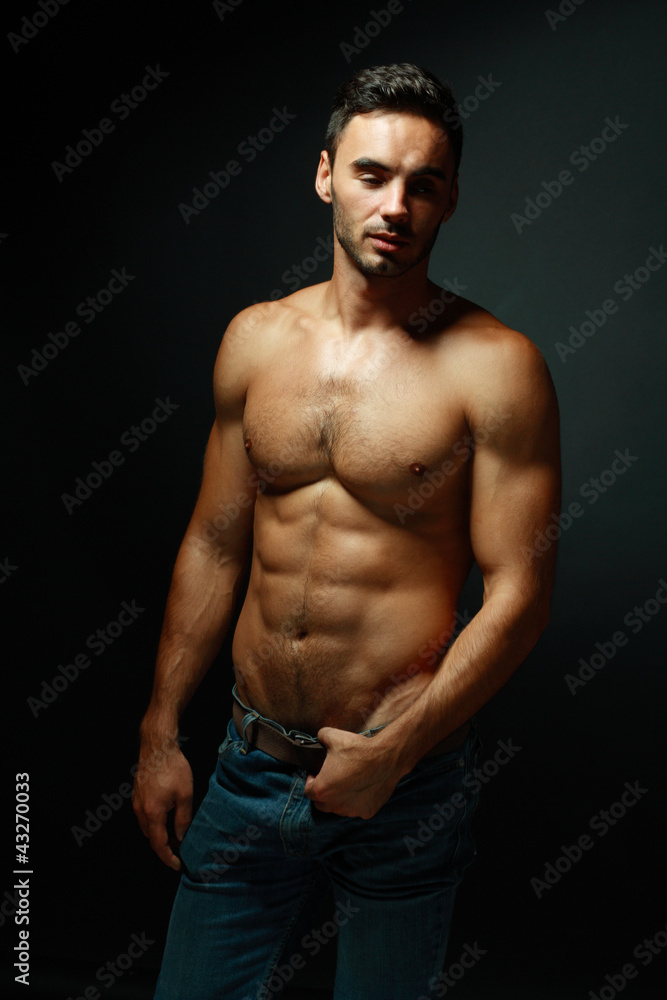 portrait of topless macho man portrait of topless macho man