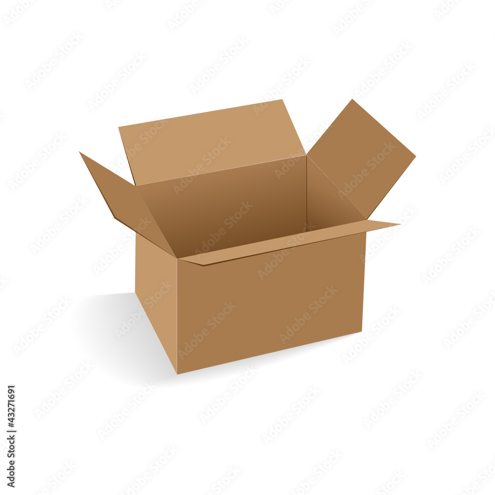 open empty cardboard box