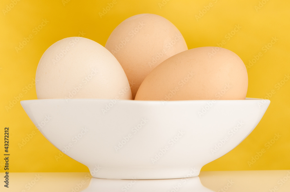 Three eggs in the bowl Three eggs in the bowl