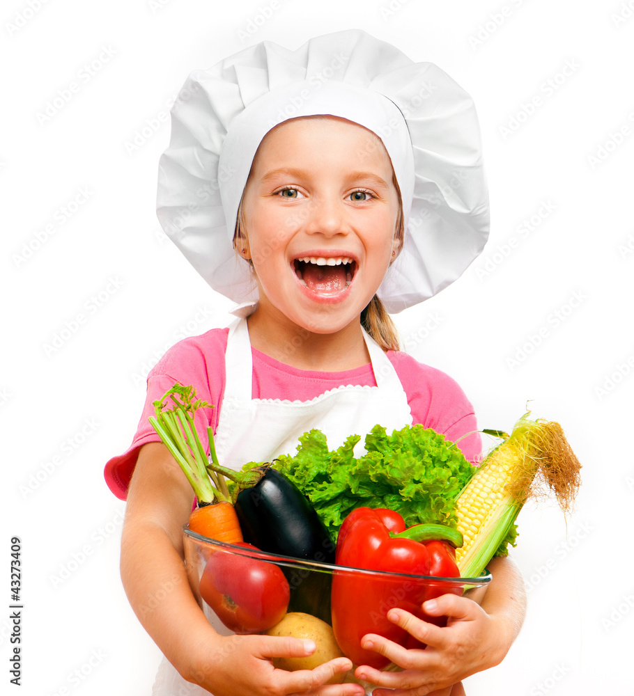 beautiful little girl with vegetables beautiful little girl with vegetables