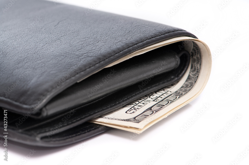 wallet with dollars wallet with dollars