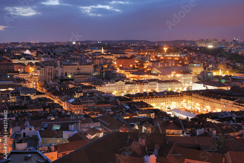 Photography View over Rossio in Lisbon