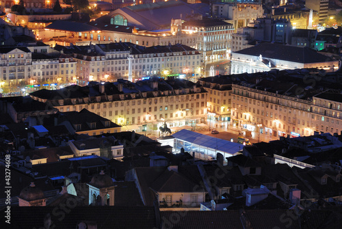 Canvas Print View over Rossio in Lisbon
