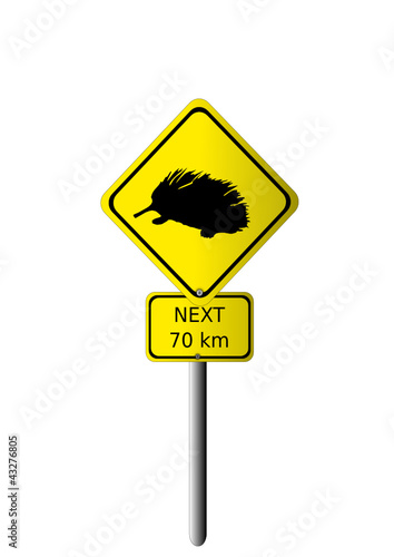 Echidna road sign
