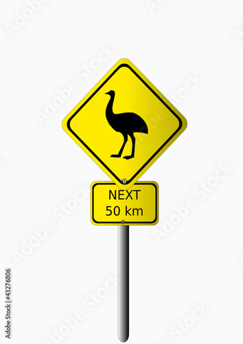 australian emu road sign