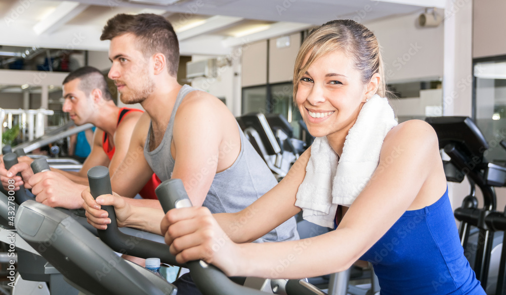 Woman training in a fitness club Woman training in a fitness club