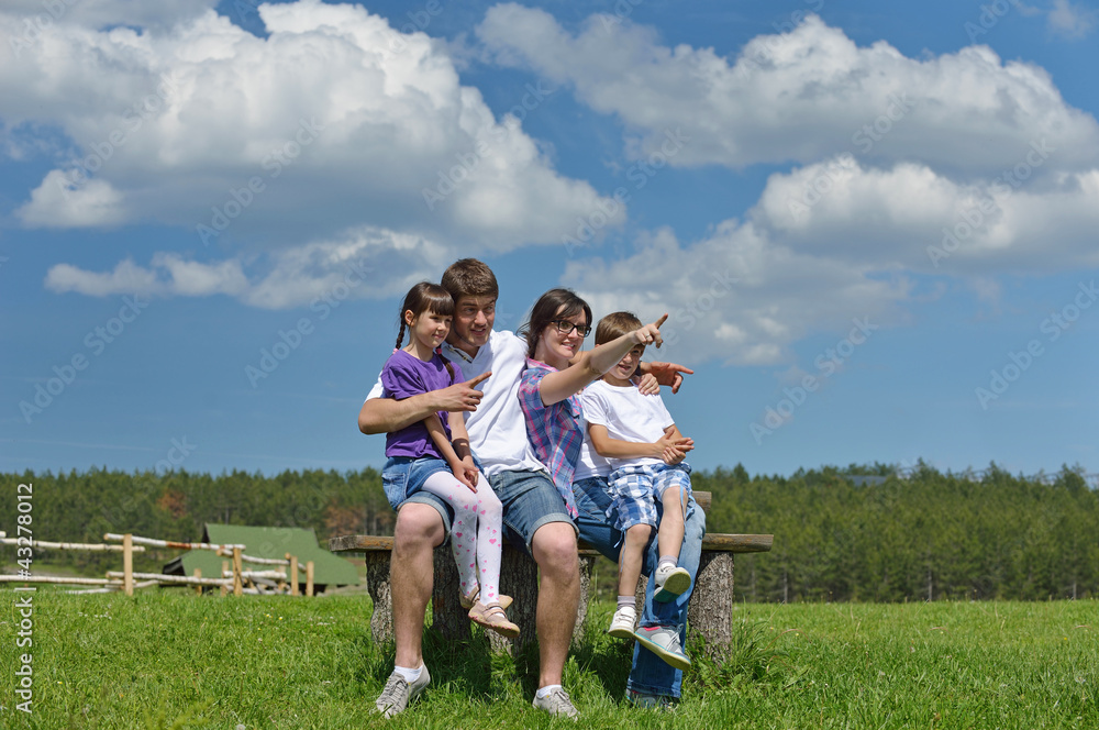 Obraz premium happy young family have fun outdoors