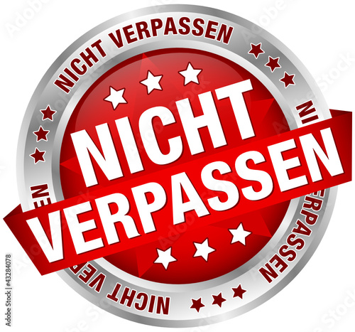 Button Banner "Nicht verpassen" rot/silber