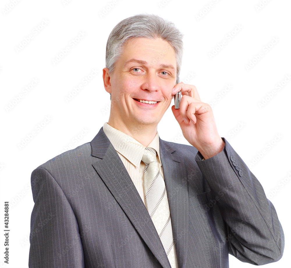 Handsome man posing with a phone