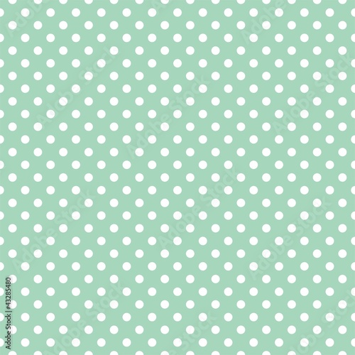 Polka dots on mint background retro seamless vector pattern
