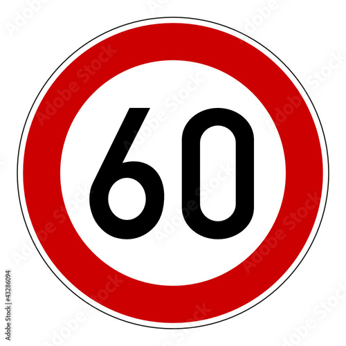 Verkehrszeichen - Höchstgeschwindigkeit 60 km/h