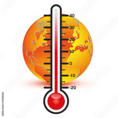 planète et thermomètre