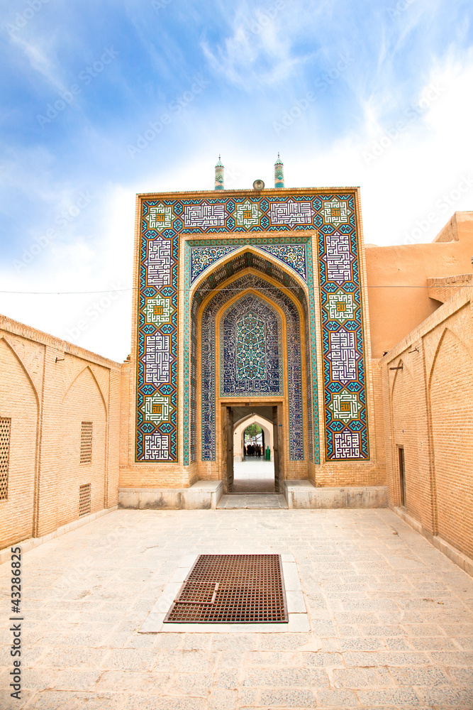 Entrance in Masjed-i Jame' Mosque, Yazd, Iran