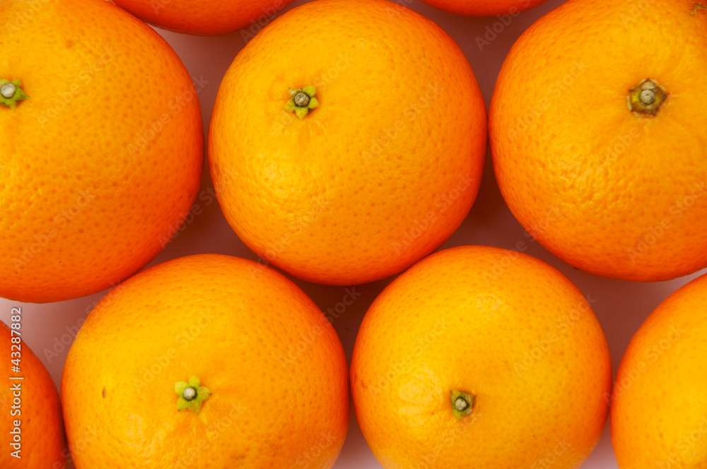 Rows of oranges shot from above Rows of oranges shot from above