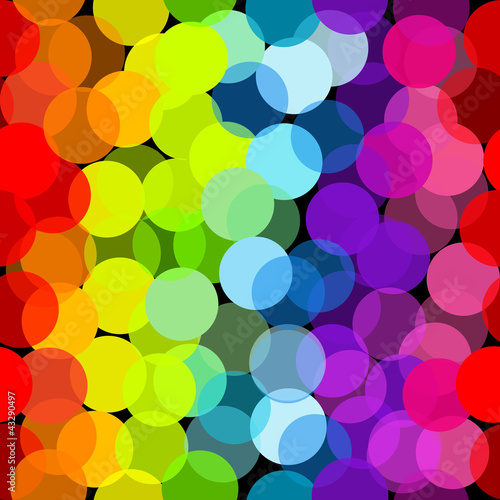 Circles seamless pattern in rainbow colors