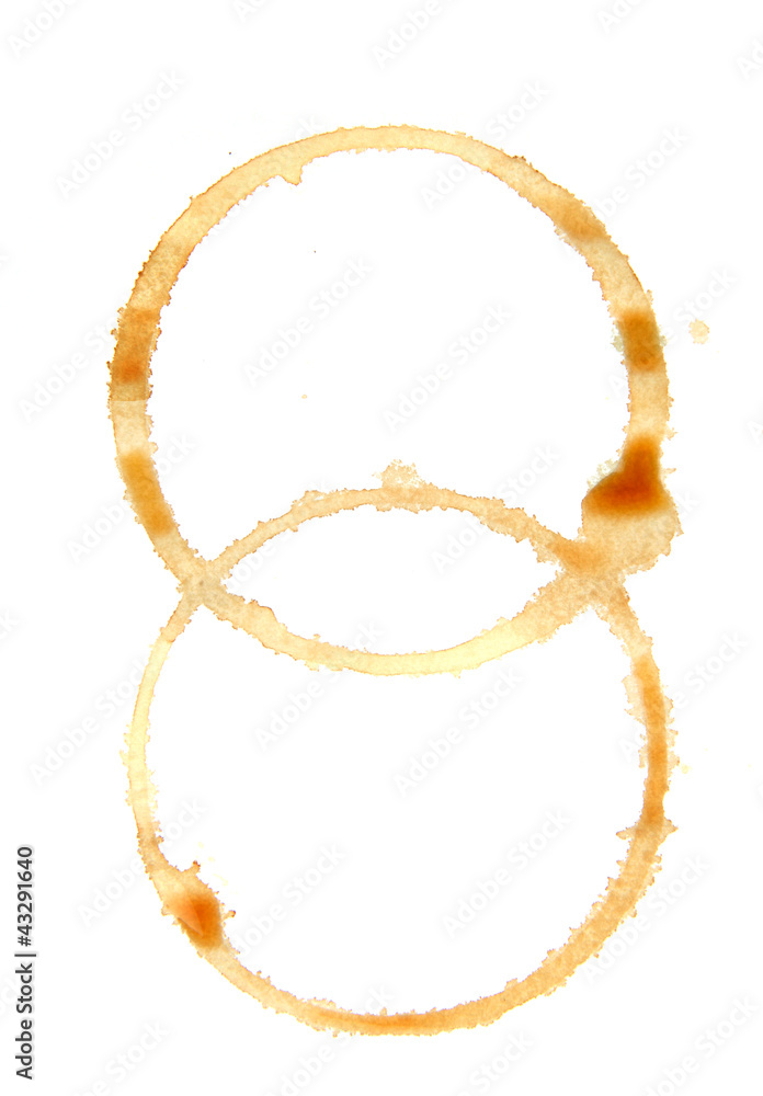 Coffee stains isolated on white Coffee stains isolated on white