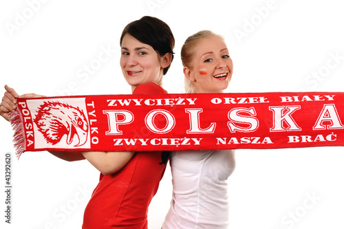 Obraz na płótnie Two Polish soccer fans. w salonie