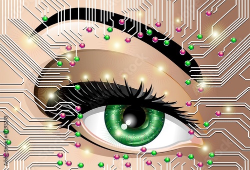 Circuito Occhio Elettronico Donna-Circuit Board Electronic Eye