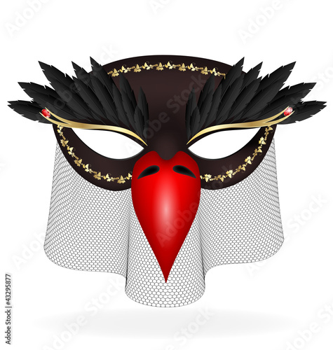 black half-mask of abstract bird