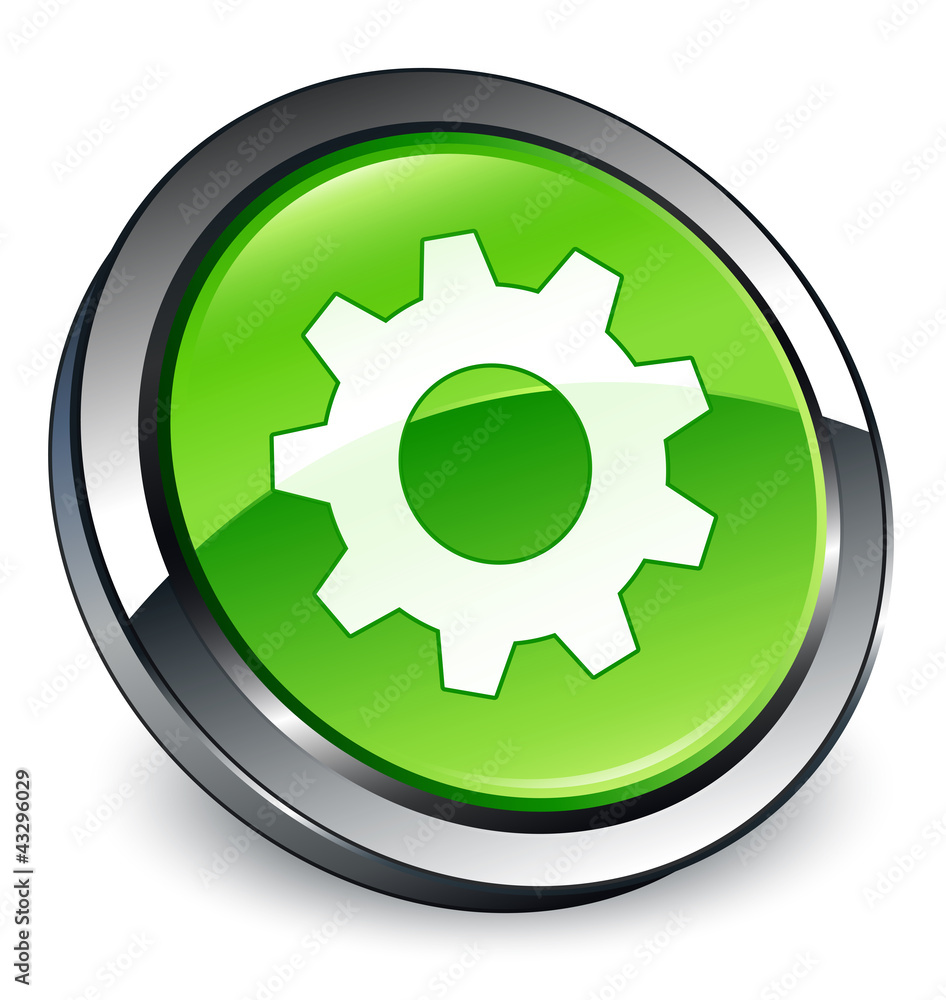 Control icon 3D green button Control icon 3D green button