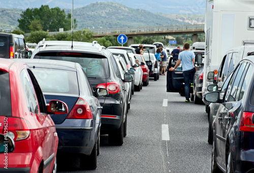 Autobahnstau im Urlaub