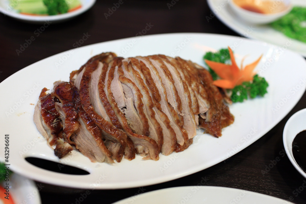 Peking Duck sliced and prepared Peking Duck sliced and prepared