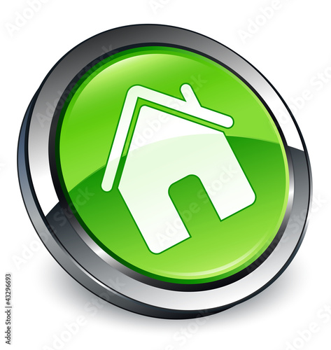Home icon 3D green button