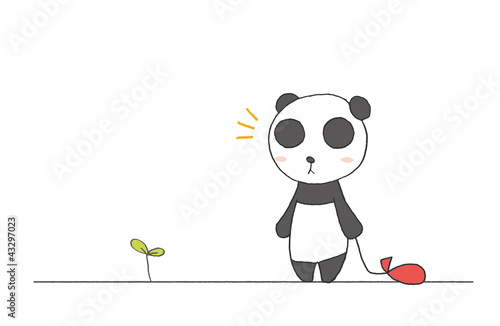 パンダと芽
