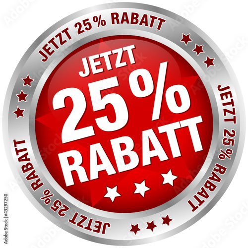 Button "Jetzt 25% Rabatt" rot/silber