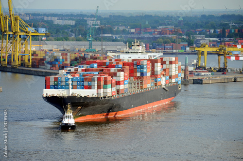 Containerschiff, Hamburger Hafen, Export, Import, Elbe, Hamburg