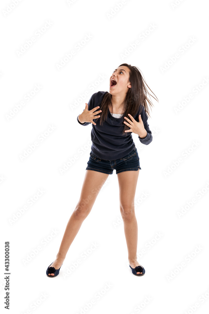 Fototapeta premium Excited preteen girl