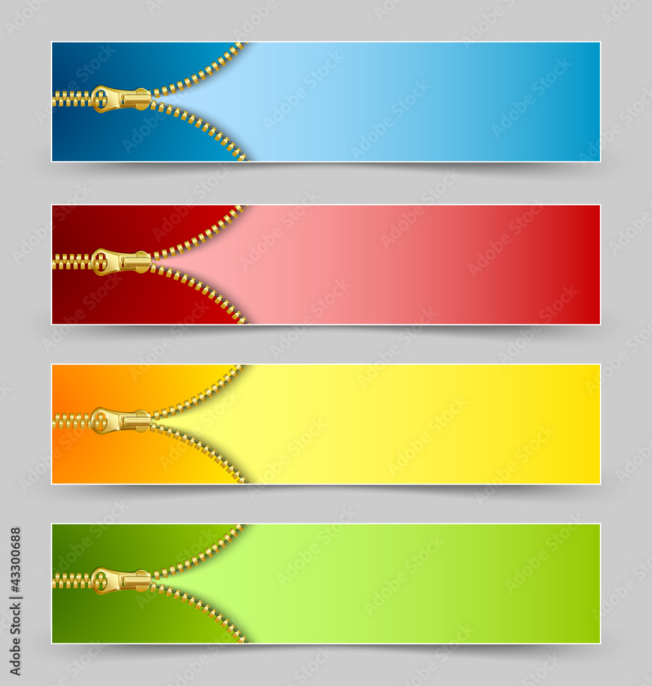 Fototapeta premium Zipper banners
