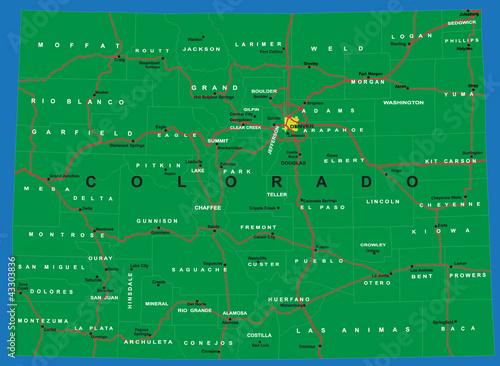 State of Colorado map