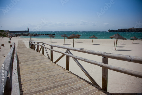 Empty beach in Tarifa  Spain.