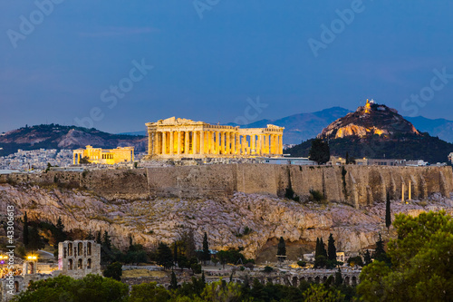 View on Acropolis at night