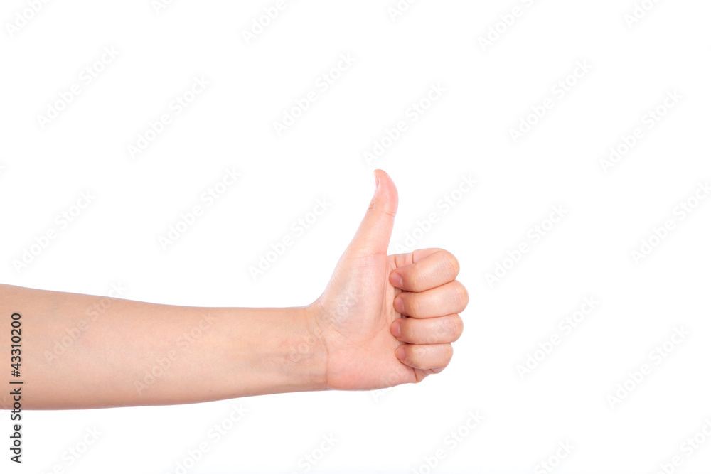 Woman hands thumbs up Isolated on white background Woman hands thumbs up Isolated on white background