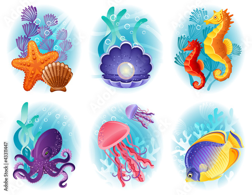 Sea animals icons