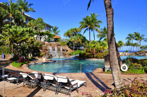 View from luxury hotel, Kaanapali, Maui, Hawaii photo