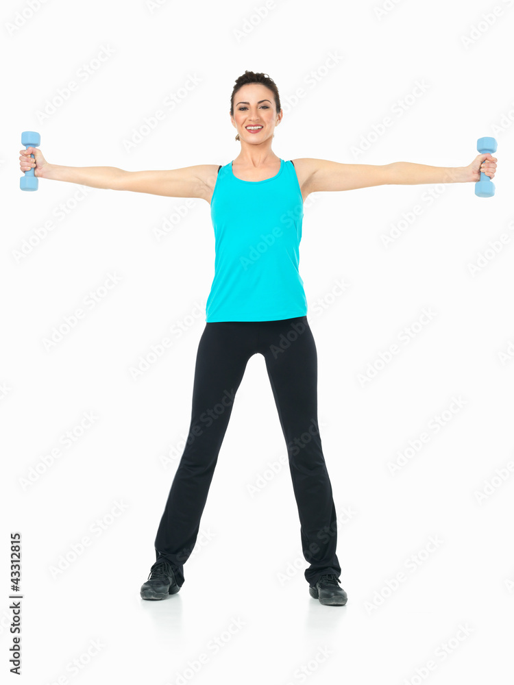 sexy woman showing fitness moves, white background sexy woman showing fitness moves, white background