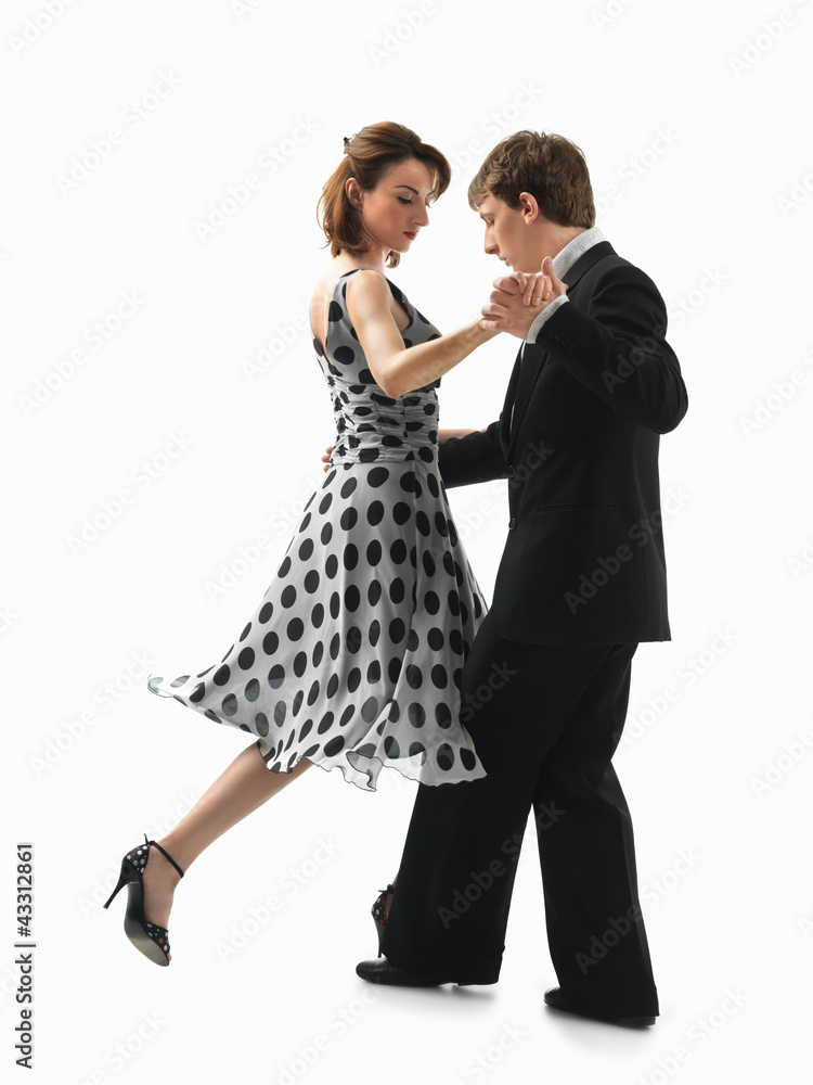 passionate dancing couple on white background passionate dancing couple on white background