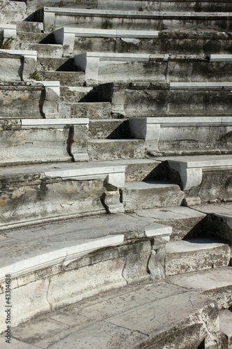 Asclepeion amphitheater in kos with oval steps and seats photo